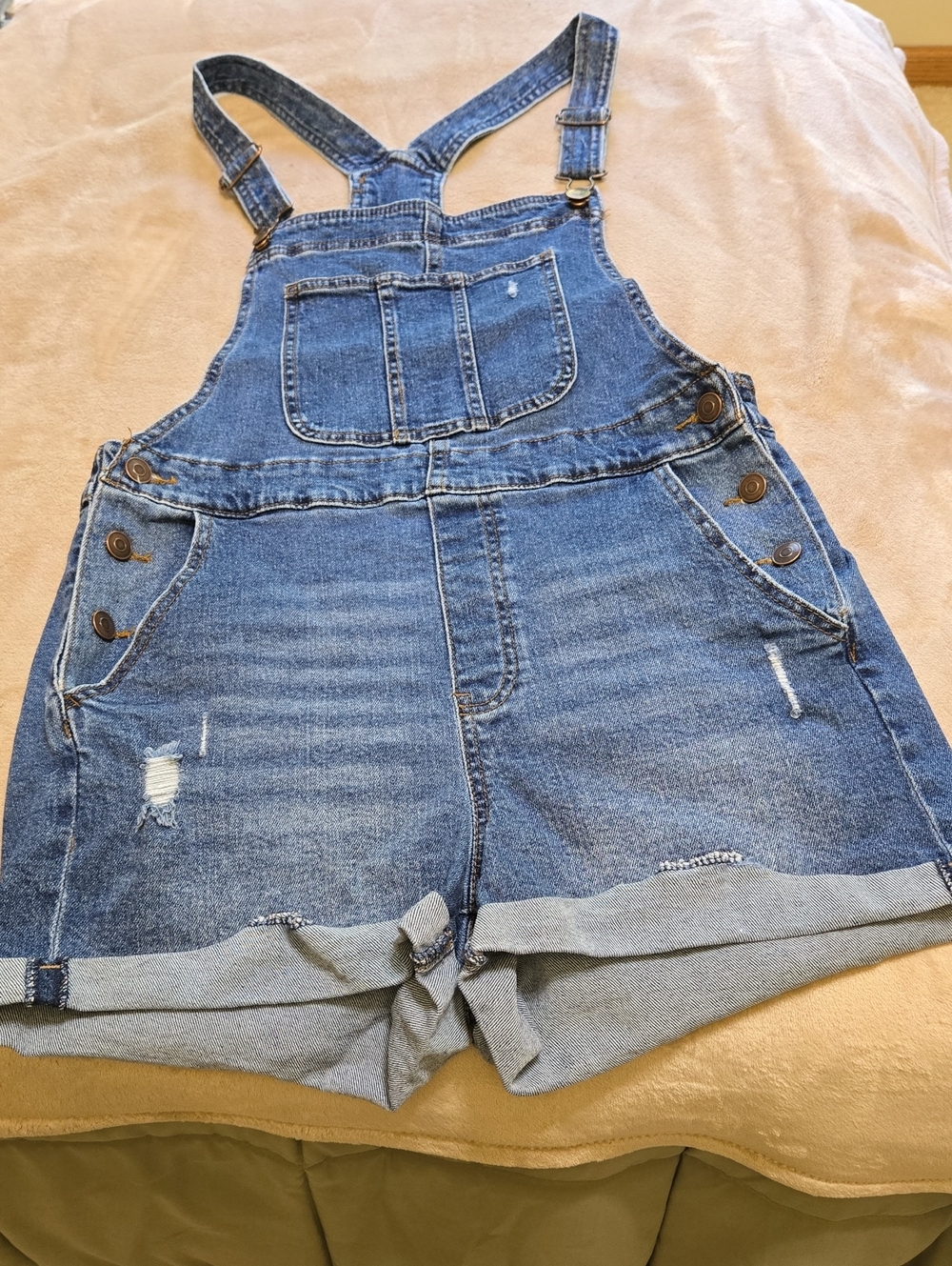 No Boundaries Blue Denim Bib Shorts
